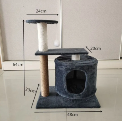 RASCADOR 3 NIVELES C/CASITA  65cm. (24362)