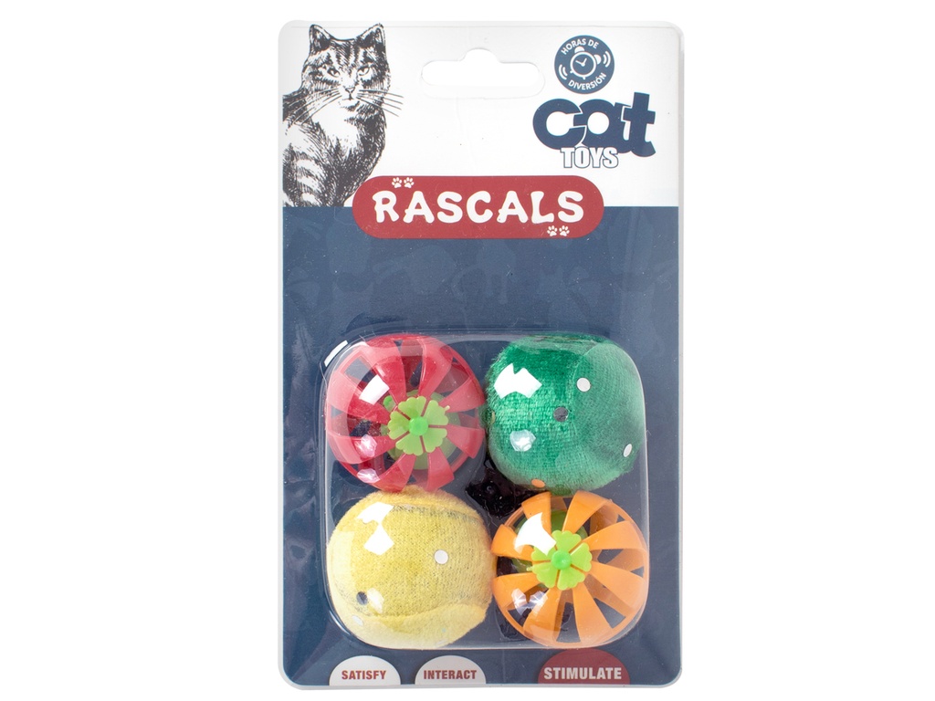 PACK PELOTA GATO X 4 CASCABEL/H. GATERA JUG71869