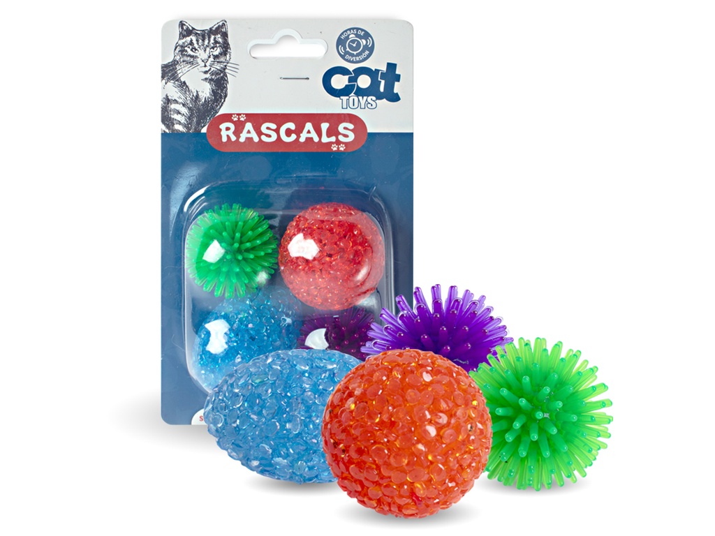 PACK PELOTA GATO X 4 DE GOMA JUG8295N