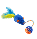 RATA PELUCHE C/PLUMA Y PELOTA SONAJERO