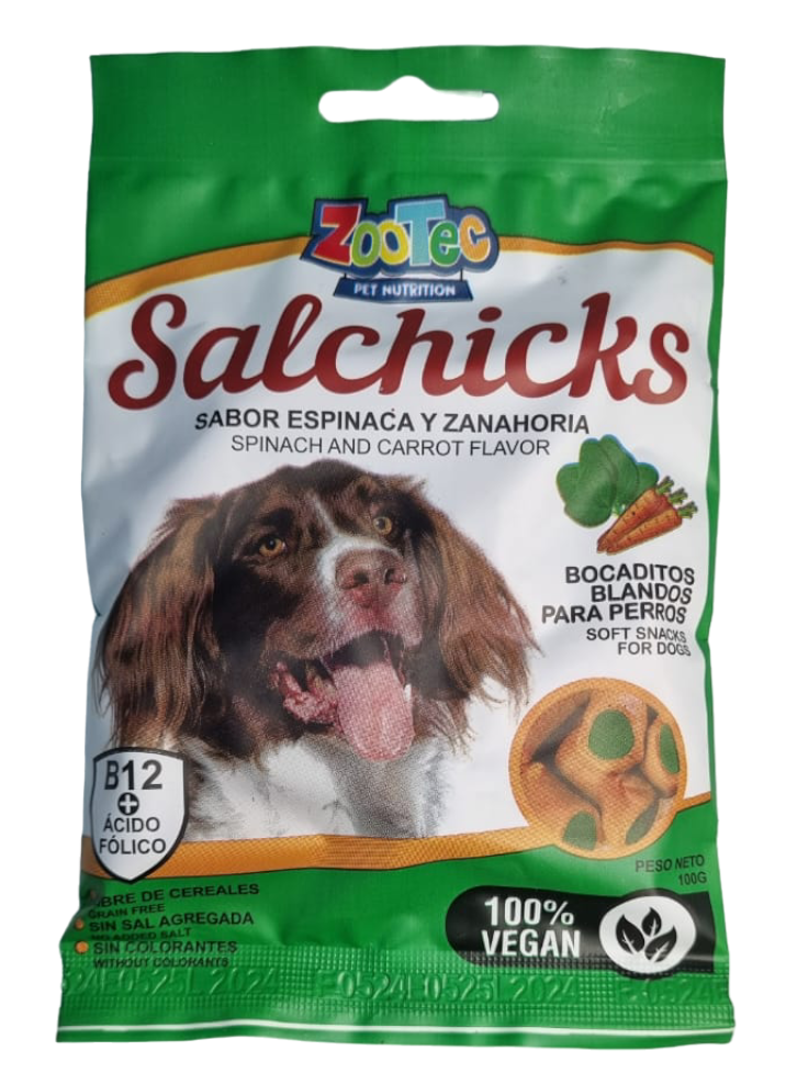 SALCHICKS (ESPINACA Y ZANAHORIA) 100gr.