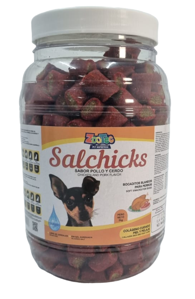 SALCHICKS POLLO Y CERDO FRASCO 2kg.