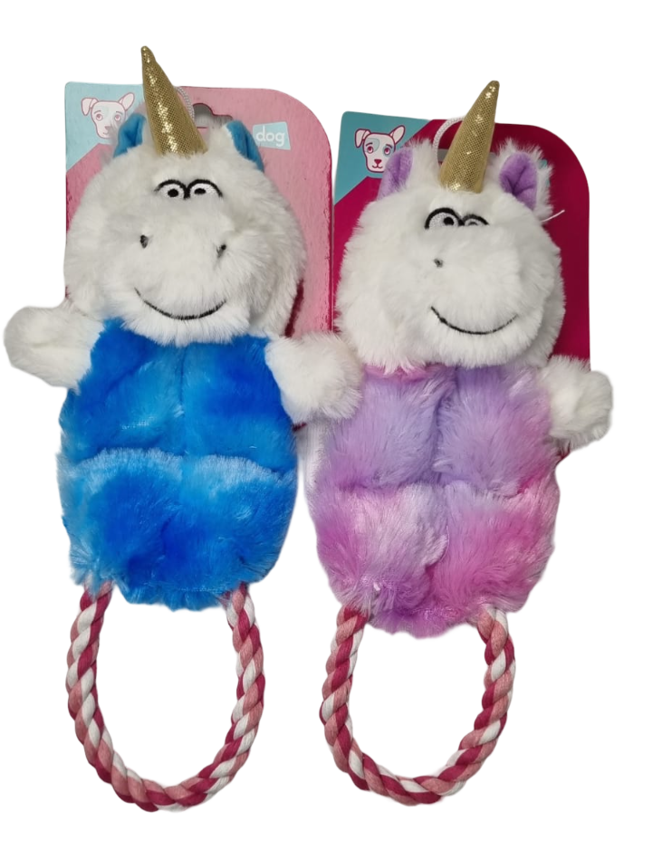 PELUCHE UNICORNIO C/CHIFLES Y TIRADOR (MC089)